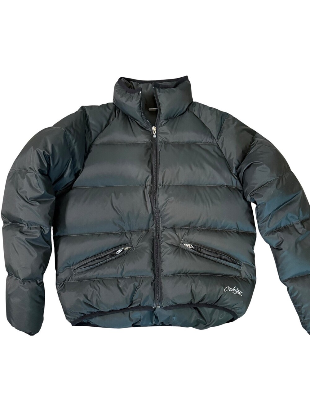 Oakley Jacket Womens M Green Down Puffer Hooded Full Zip Ski Snowboard Winter